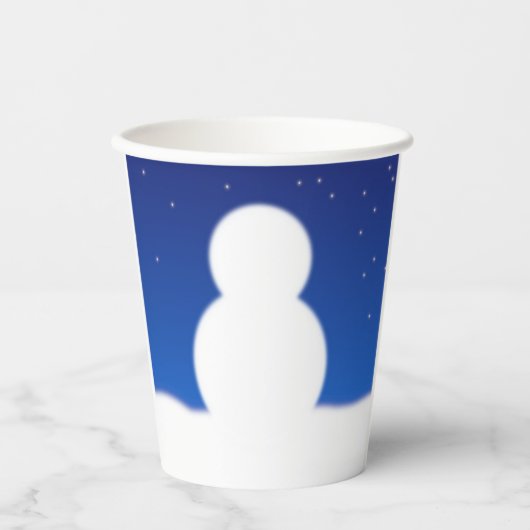 雪だるまの顔クリスマスの描画 紙コップ (正面)