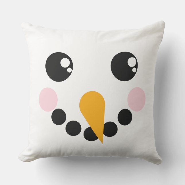 雪だるまの顔 アウトドアクッション (正面)