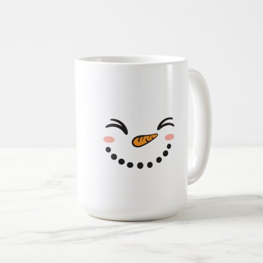 雪だるまの顔 コーヒーマグカップ (正面右)