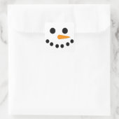 雪だるまの顔 スクエアシール (バッグ)