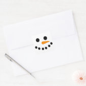 雪だるまの顔 スクエアシール (封筒)