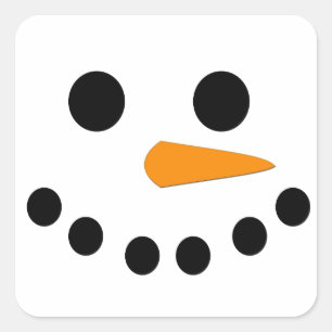 雪だるまの顔 スクエアシール
