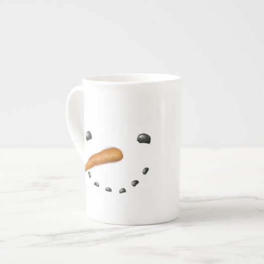 雪だるまの顔 ボーンチャイナマグカップ (正面左)