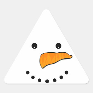 雪だるまの顔 三角形シール