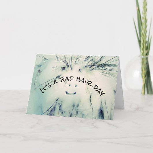 雪だるまの髪の悪い日の溶おもしろい解雪だるま カード (正面)