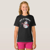 雪だるまの「Let it Snow」 Tシャツ (正面フル)