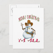 雪だるまのsherriff MerryChrsts Yaすべて シーズンポストカード (正面/裏面)