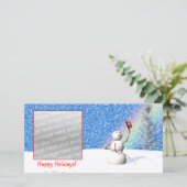 雪だるまのSnowyのクリスマス シーズンカード (スタンド正面)