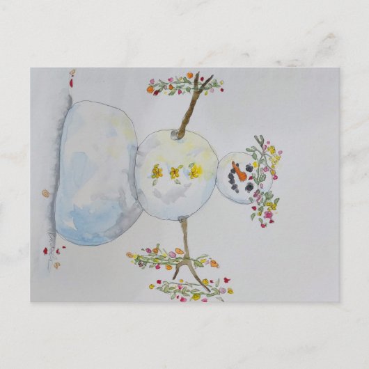 雪だるまはがき ポストカード (正面)