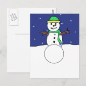 雪だるまはがき ポストカード (正面/裏面)