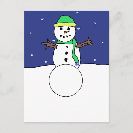 雪だるまはがき ポストカード (正面)