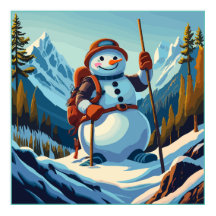 雪だるまはクリスマスに山を登る