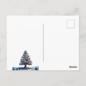 雪だるまはクリスマスを祝って歓声を ポストカード (裏面)