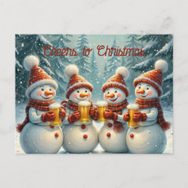 雪だるまはクリスマスを祝って歓声を ポストカード