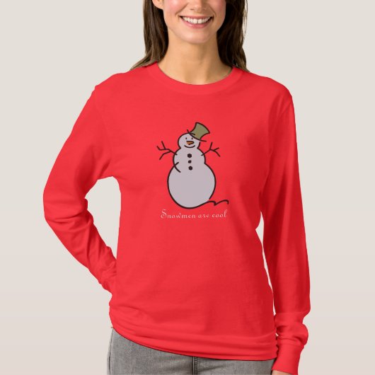 雪だるまはクールです Tシャツ (正面)