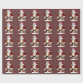 雪だるまはベンガルの子ネコの包装紙を握ります ラッピングペーパー (フラット)