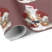 雪だるまはベンガルの子ネコの包装紙を握ります ラッピングペーパー (ロールコーナー)