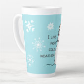 雪だるまは寒さに命を奪われる カフェラテマグ (左アングル)