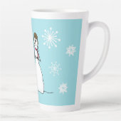 雪だるまは寒さに命を奪われる カフェラテマグ (右)