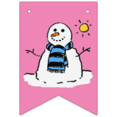 雪だるまは晴れた冬の日のクリスマス バンティングフラッグ (第2の旗)