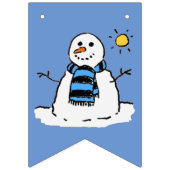 雪だるまは晴れた冬の日のクリスマス バンティングフラッグ (第1の旗)