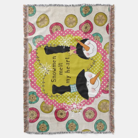 雪だるまは私のハートの休日の投球を溶かします スローブランケット (正面縦)