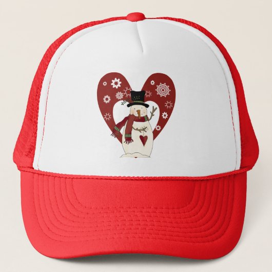 雪だるまは雪のTシャツとギフトが大好き キャップ (正面)