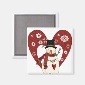 雪だるまは雪のTシャツとギフトが大好き マグネット (正面/裏面)