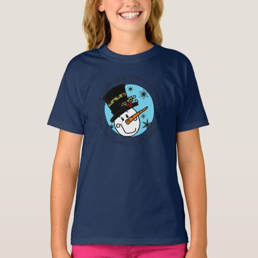 雪だるまは雪を降らせる Tシャツ (正面)