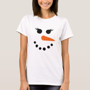 雪だるままつげ眼鏡クリスマスウィント Tシャツ