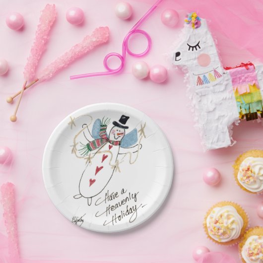 雪だるまも天使になれる ペーパープレート (パーティー)