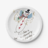 雪だるまも天使になれる ペーパープレート (正面)