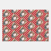 雪だるまをテーマにした野球 ラッピングペーパーシート (正面2)