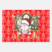 雪だるまをテーマにした野球 ラッピングペーパーシート (正面)