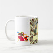 雪だるまを家に持って来るヴィンテージのロシアのなクリスマス コーヒーマグカップ (左)