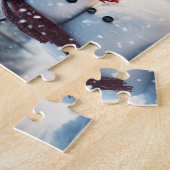 雪だるまを村に。冬のシーン。 ジグソーパズル (側面)