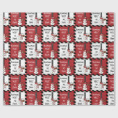 雪だるまを溶かすハート |クリスマス ラッピングペーパー (フラット)