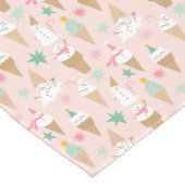 雪だるまアイスクリームコーンクリスマスパターン ショートテーブルランナー (コーナー)