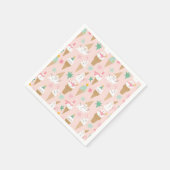 雪だるまアイスクリームコーンクリスマスパターン スタンダードカクテルナプキン (角)