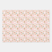 雪だるまアイスクリームコーンクリスマスパターン ラッピングペーパーシート (正面3)