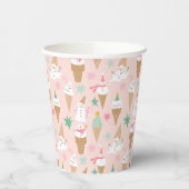 雪だるまアイスクリームコーンクリスマスパターン 紙コップ (左)