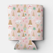 雪だるまアイスクリームコーンクリスマスパターン 缶クーラー (裏面)