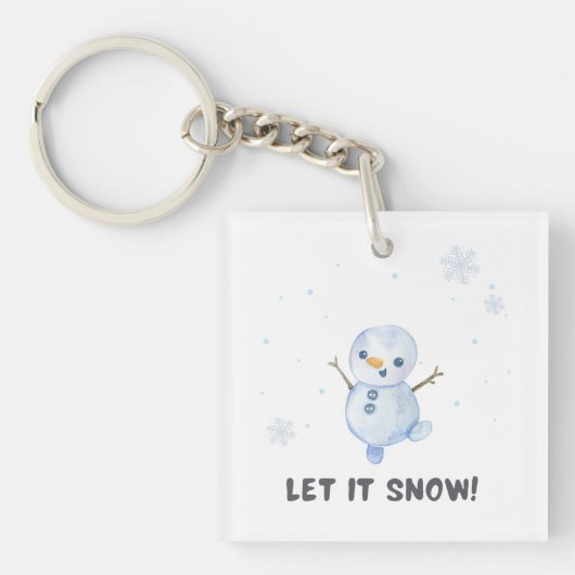雪だるまアクリルキーチェーン キーホルダー (正面)