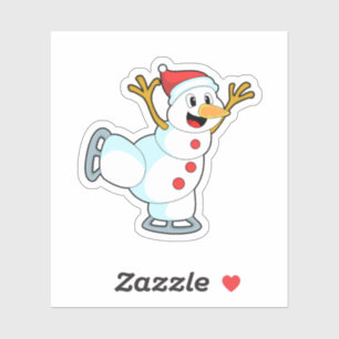 雪だるまアットアイススケートで滑るとアイススケート.PNG シール