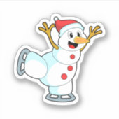 雪だるまアットアイススケートで滑るとアイススケート.PNG シール (正面)