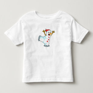 雪だるまアットアイススケートで滑るとアイススケート.PNG トドラーTシャツ