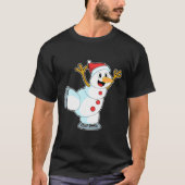 雪だるまアットアイススケートで滑るとアイススケート.PNG Tシャツ (正面)