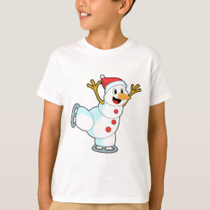 雪だるまアットアイススケートで滑るとアイススケート.PNG Tシャツ