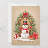 雪だるまアンお洒落ドフェスティバルリースホリデーカー シーズンカード (正面)