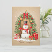 雪だるまアンお洒落ドフェスティバルリースホリデーカー シーズンカード (スタンド正面)